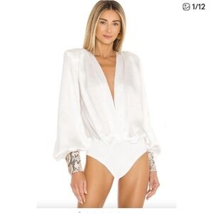 Bronx And Banco Leona Off White Bodysuit Size M . FLAWED